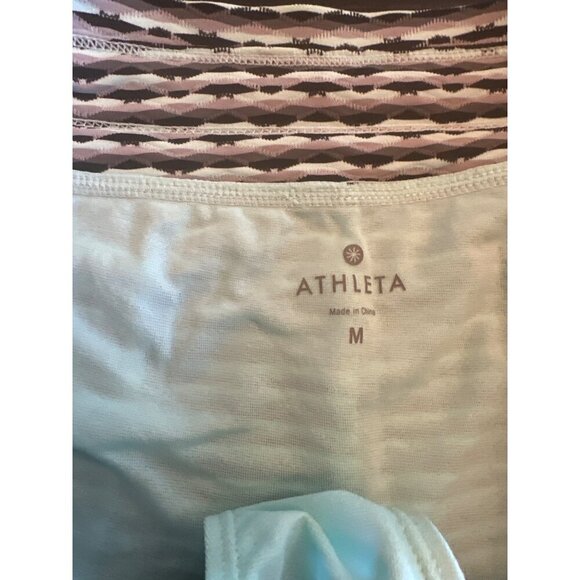 Athleta Blue Abstract Print Drawstring Waist Running Shorts Size Medium - Picture 2 of 7